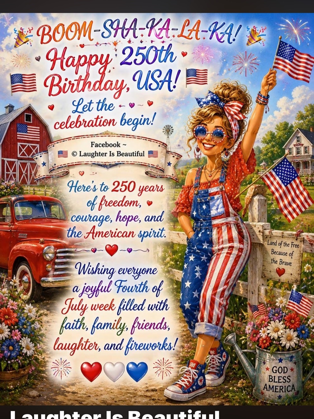 Artisan Patriotic Birthday Card - Red, White & Blue